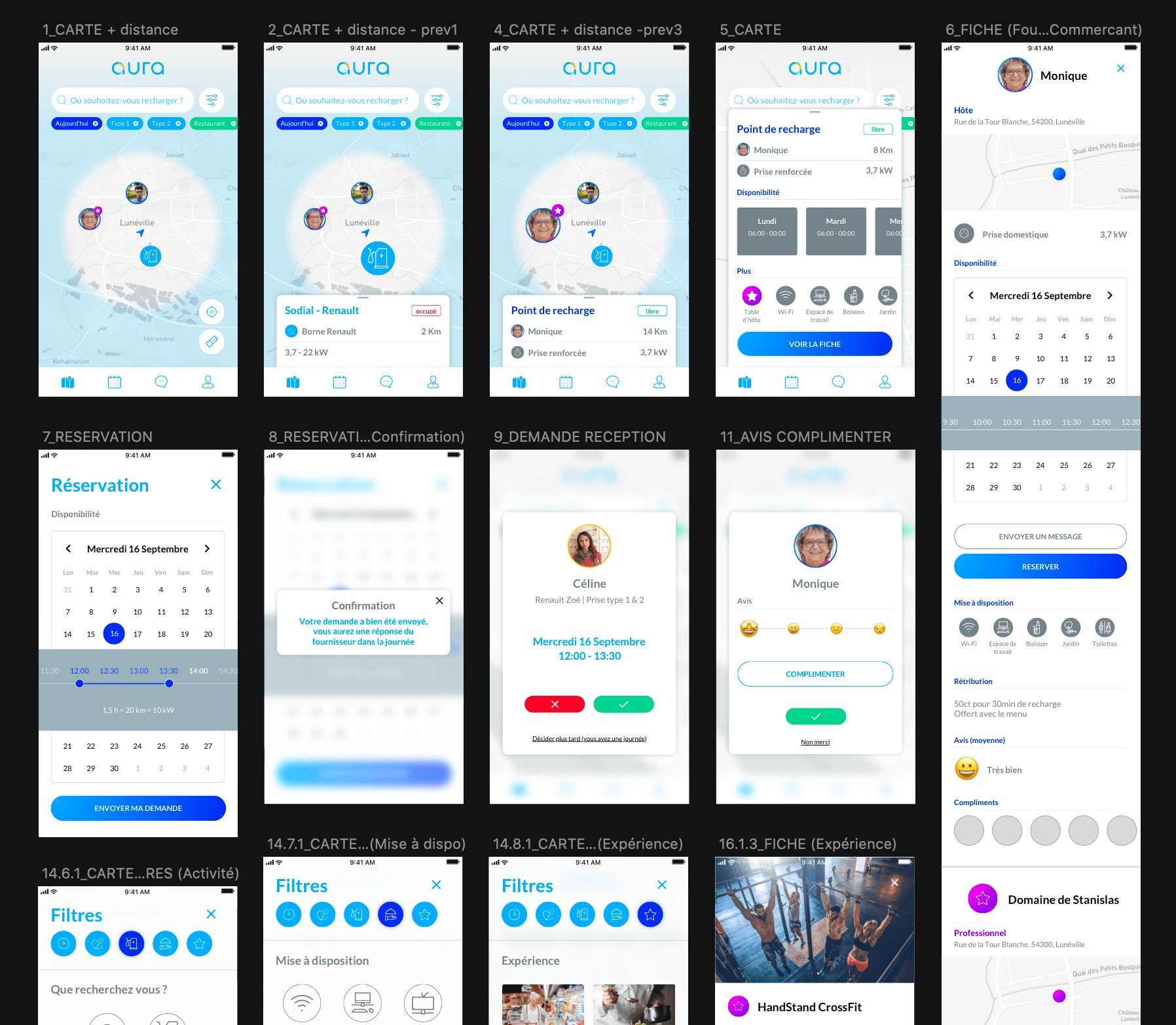 Chuck of the app mockups